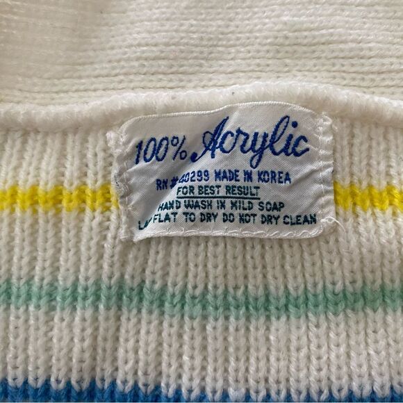 Vintage Knit Open Front Stripe Cardigan - Picture 5 of 5